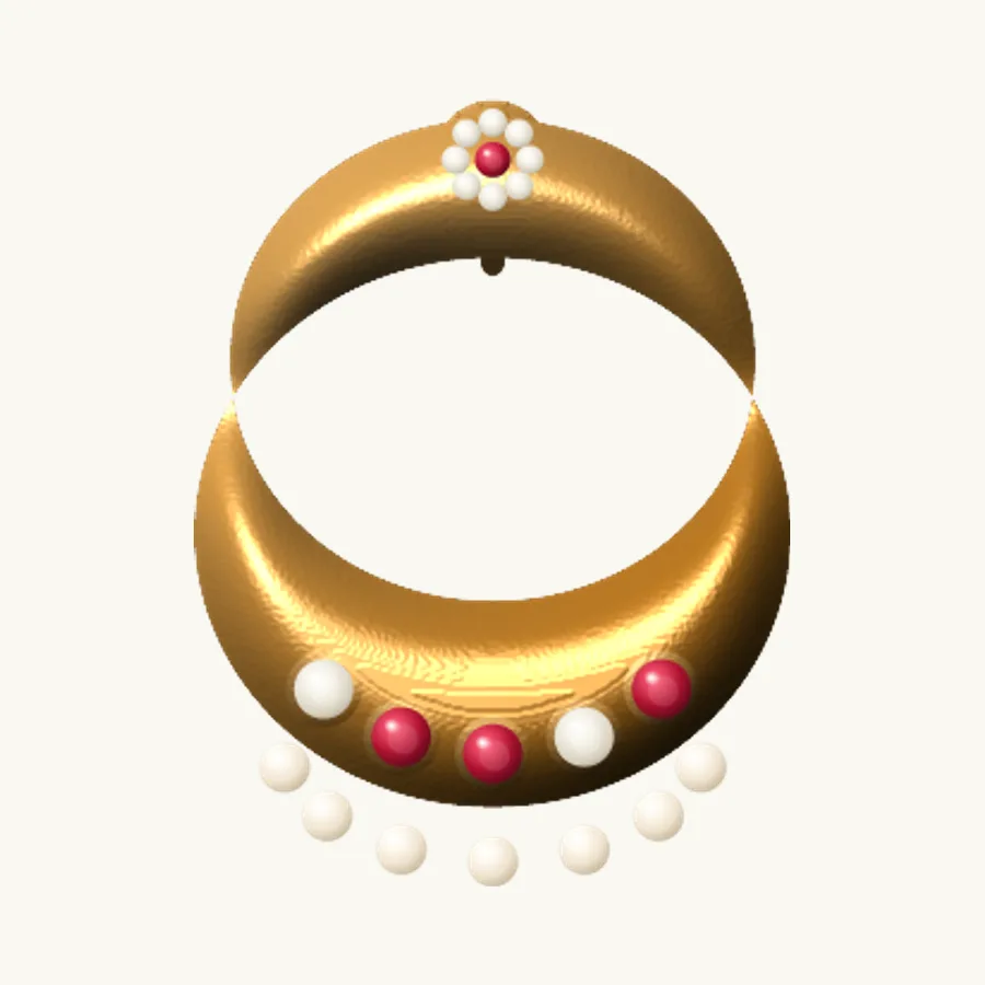 Fine Meenakari Chandbali