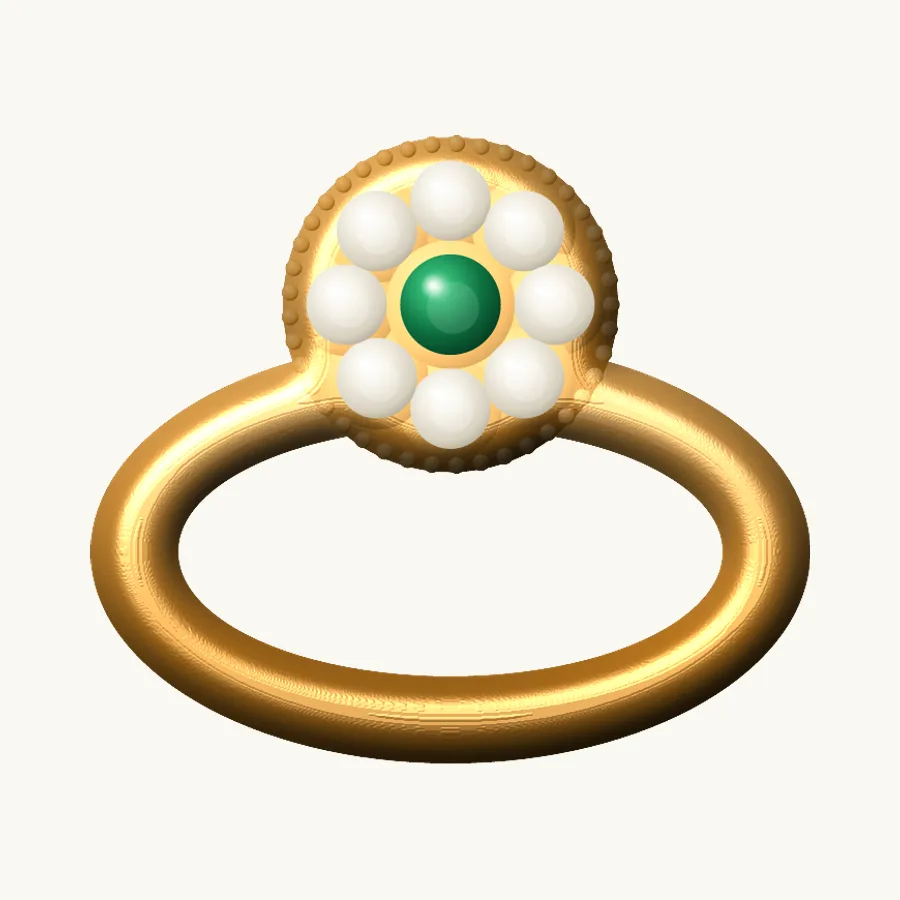 Petite Polki Cocktail Ring